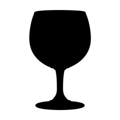 wine glass black silhouette icon - of a soft drinks wine glass simple vector art