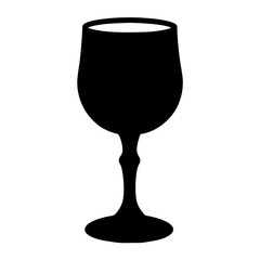 wine tasting glass black silhouette icon - of a soft drinks wine tasting glass simple vector art