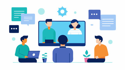 Collaboration between Teams Workers at a site and a remote team collaborated through devices with a large screen showing the digital twin model as they discuss updates in realtime.