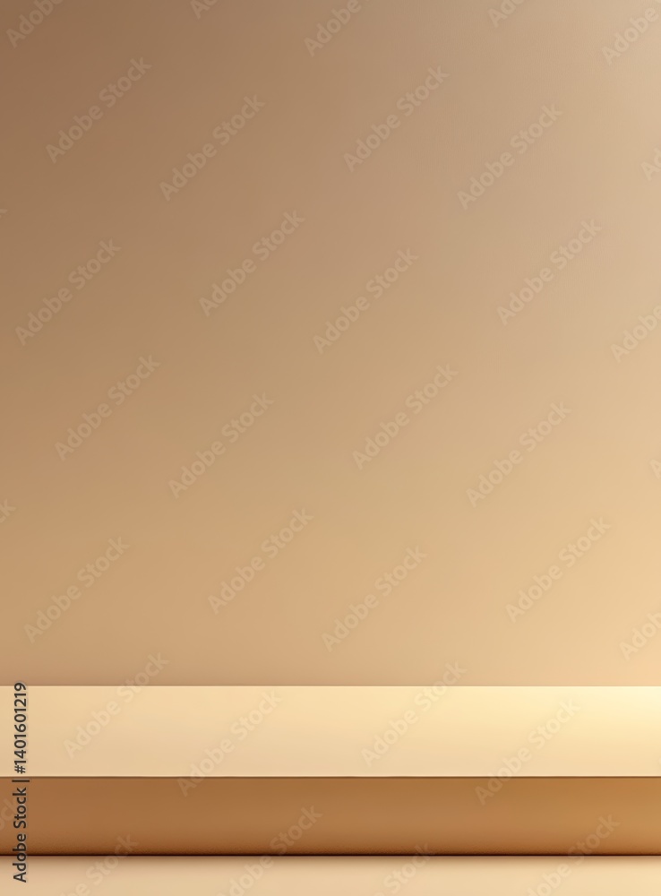 Poster simple beige wall with a smooth surface and a subtle gradient creating a calming atmosphere for any 