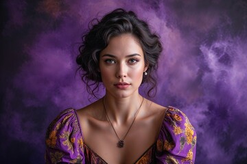 Vibrant Purple Studio Backdrop for Artistic Portraits and Creative Photography