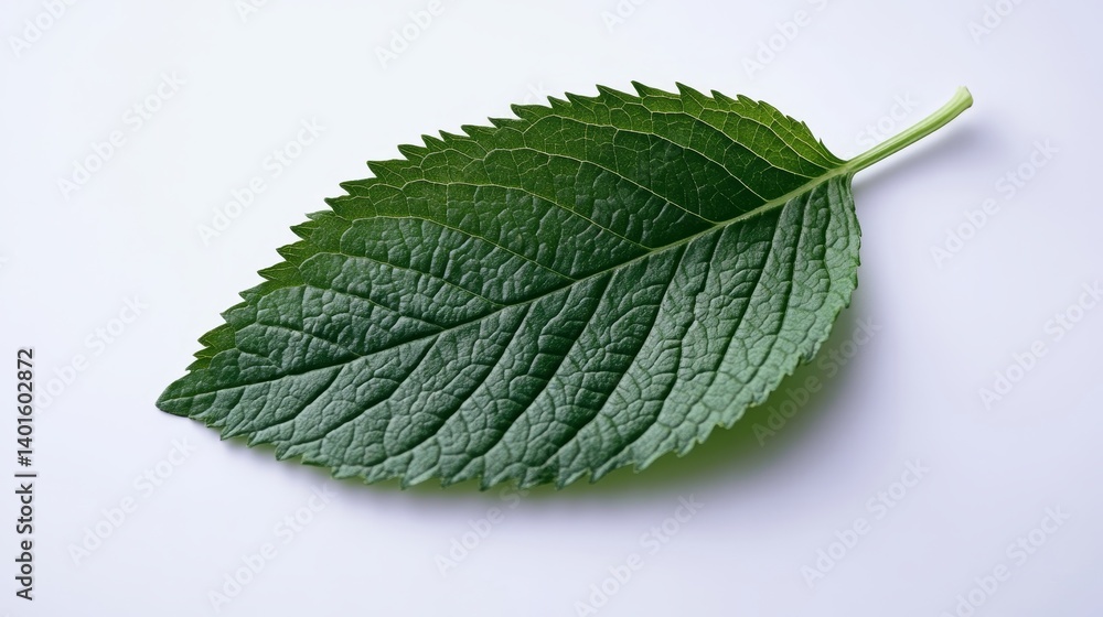 Poster green leaf on a dark surface showcasing intricate patterns and texture under soft lighting revealed 