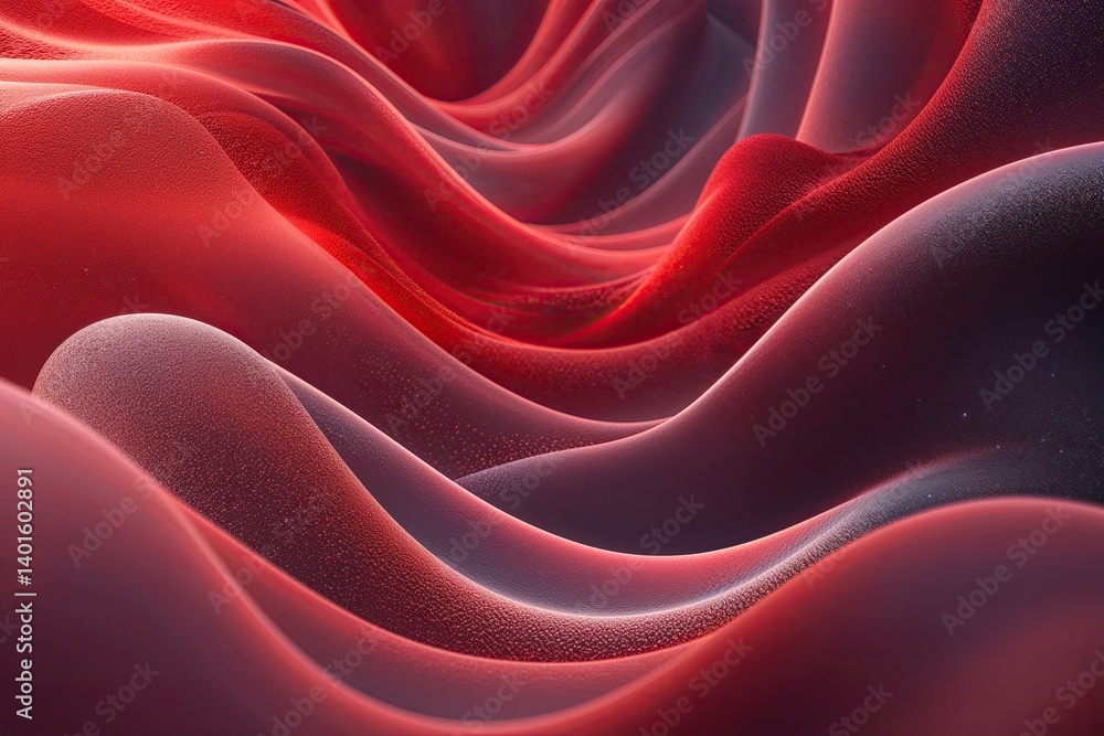 Poster radiant textured background with gentle red gradient flow design