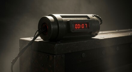 Countdown Timer Device Showing Seven Seconds Remaining