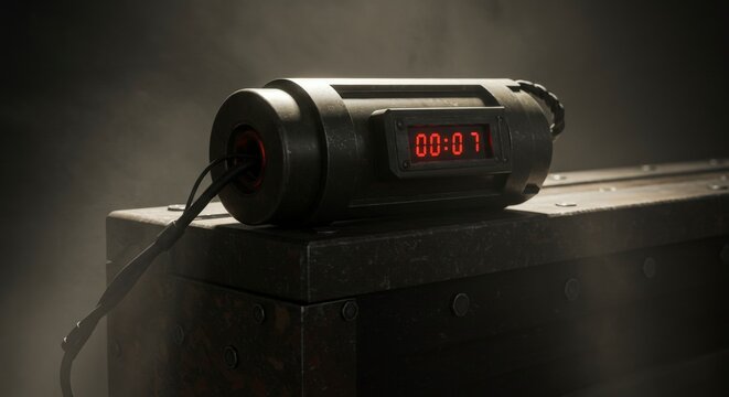 Countdown Timer Device Showing Seven Seconds Remaining