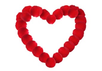 Obraz premium Rose petals heart shape love romance valentine's day design isolated on background
