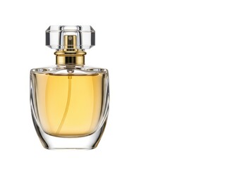 Elegant perfume bottle fragrance luxury beauty product shot isolated on white background
