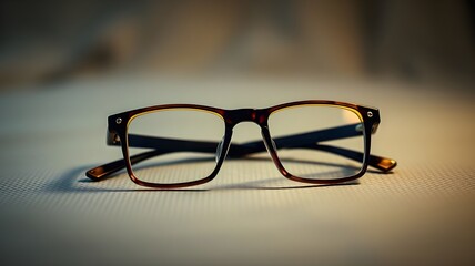 A close-up of reading glasses