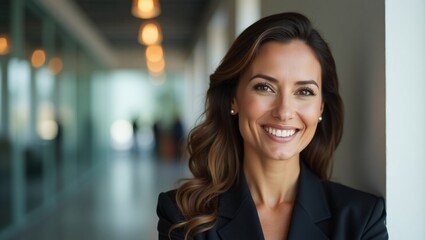 Obraz premium Successful Business Woman Portrait in Modern Office