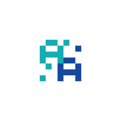 Pixelated letter A logo. Vector