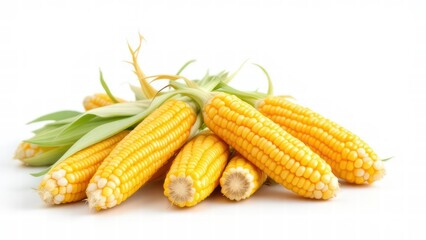 Whole Corn Display with White Background