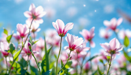 Fototapeta premium Spring HD backdrop and wallpaper. Spring with beautiful flowers and colours combination background. Spring wallpaper