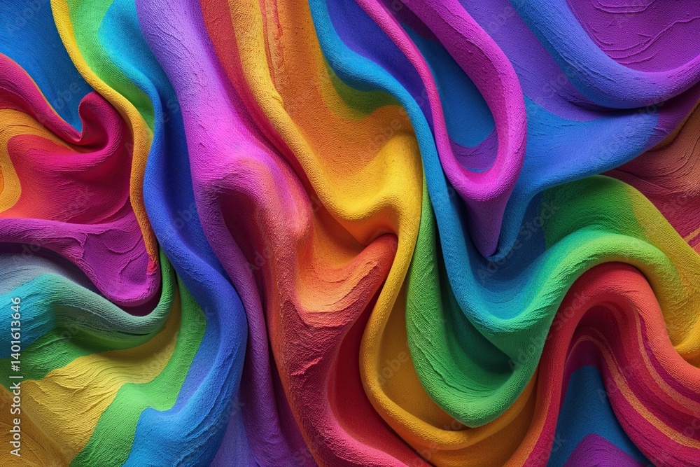 Poster vibrant rainbow gradient textures in a colorful abstract pattern