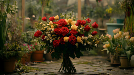 Obraz premium Romantic rose bouquet (27)