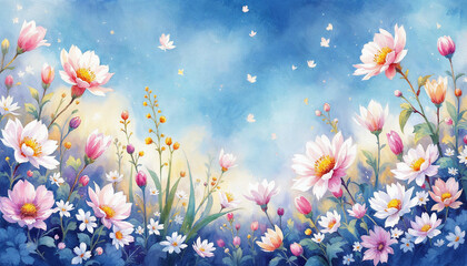 Obraz premium spring flowers background