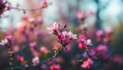 pink flowers in spring