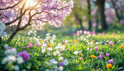 Obraz premium pink flowers in the garden