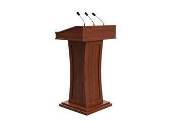 Buy a wooden podium lectern for your next public speaking isolated on white background