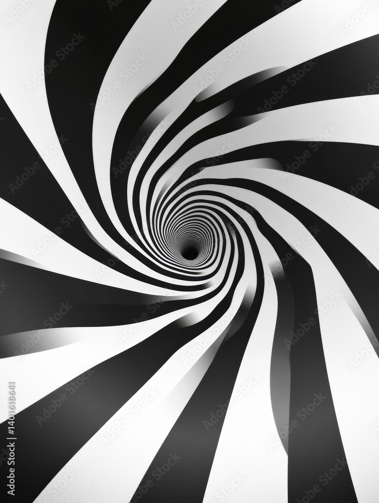 Aufkleber hypnotic black and white spiral creates depth perception and visual intrigue in a mesmerizing optica