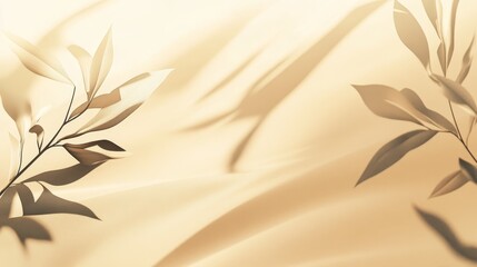 Soft Golden Light Illuminates Delicate Leaves Against a Tranquil Background During a Serene Afternoon Ambiance