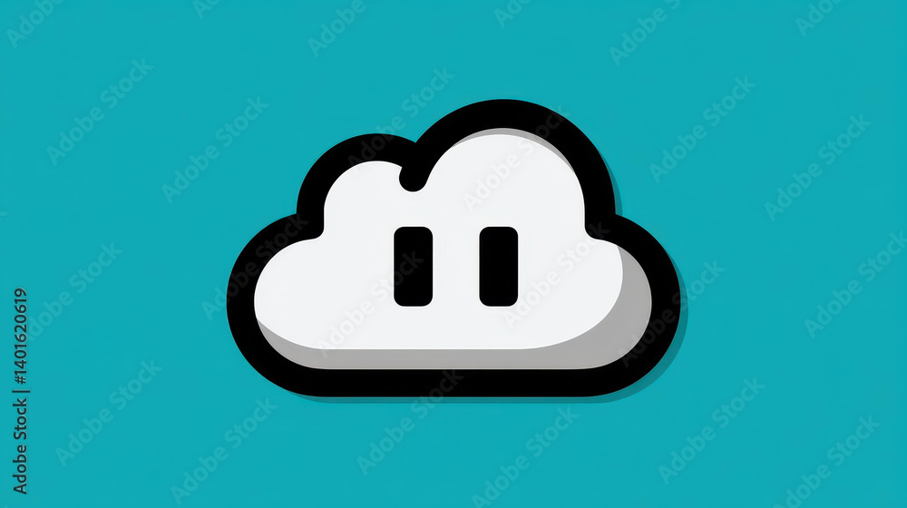 Poster highresolution creative cloud computing icon perfect for ads. simple yet striking 2d design featurin
