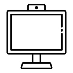 Monitor outline icon for computer and display screen use