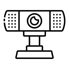 Fototapeta premium Webcam outline icon for video conferencing and streaming