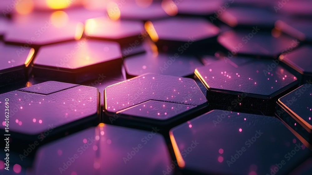 Aufkleber abstract hexagonal network: futuristic technology background