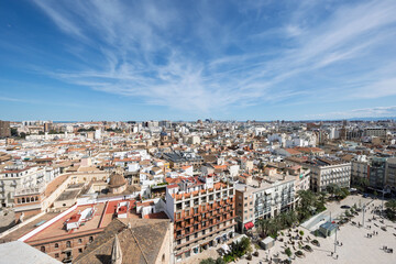 Aerial View of Urban Valencia in Spain.