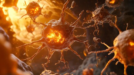 3D rendering of neuron stroke illustration. World Stroke Day