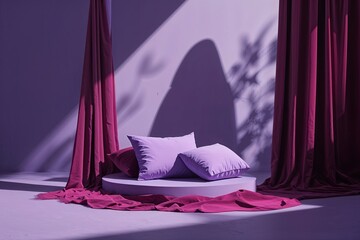Evocative Dreamscape in Lavender and Ruby with Ghostly Shadows to Inspire Minimalist Creativity