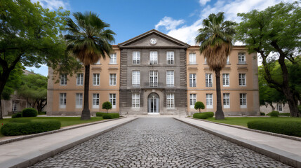 historic mansion with gardens