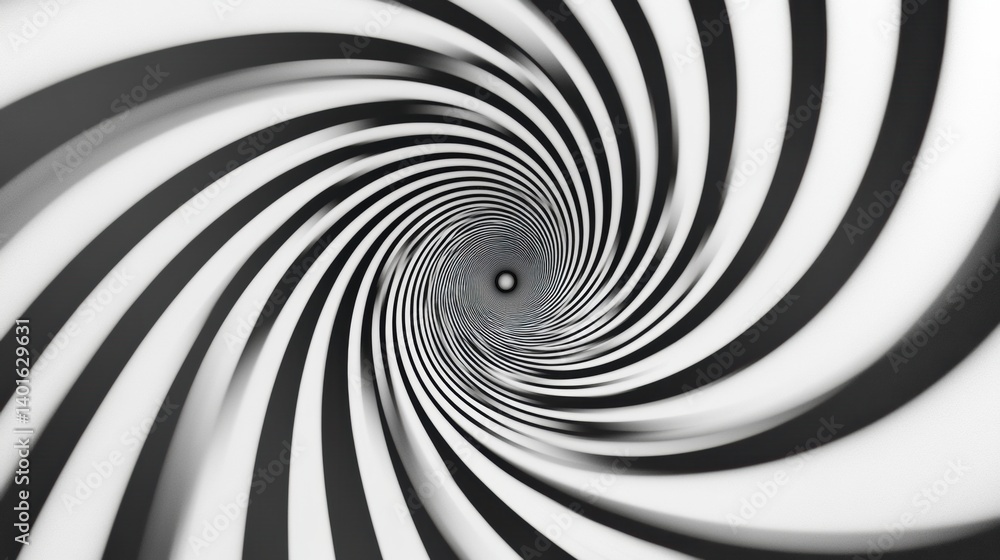 Aufkleber hypnotic black and white spiral creating the illusion of depth and movement