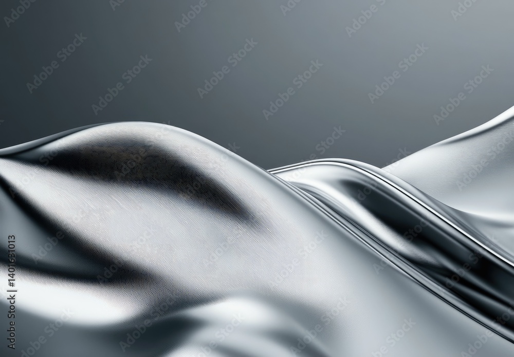 Poster abstract wavy metal texture with reflection and metallic background effect