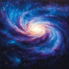 Stunning High Resolution Square Design of Cosmic Spiral Galaxy