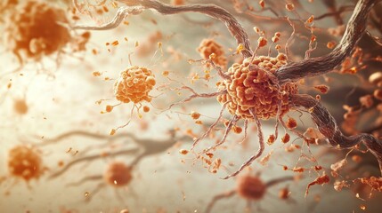 3D rendering of neuron stroke illustration. World Stroke Day