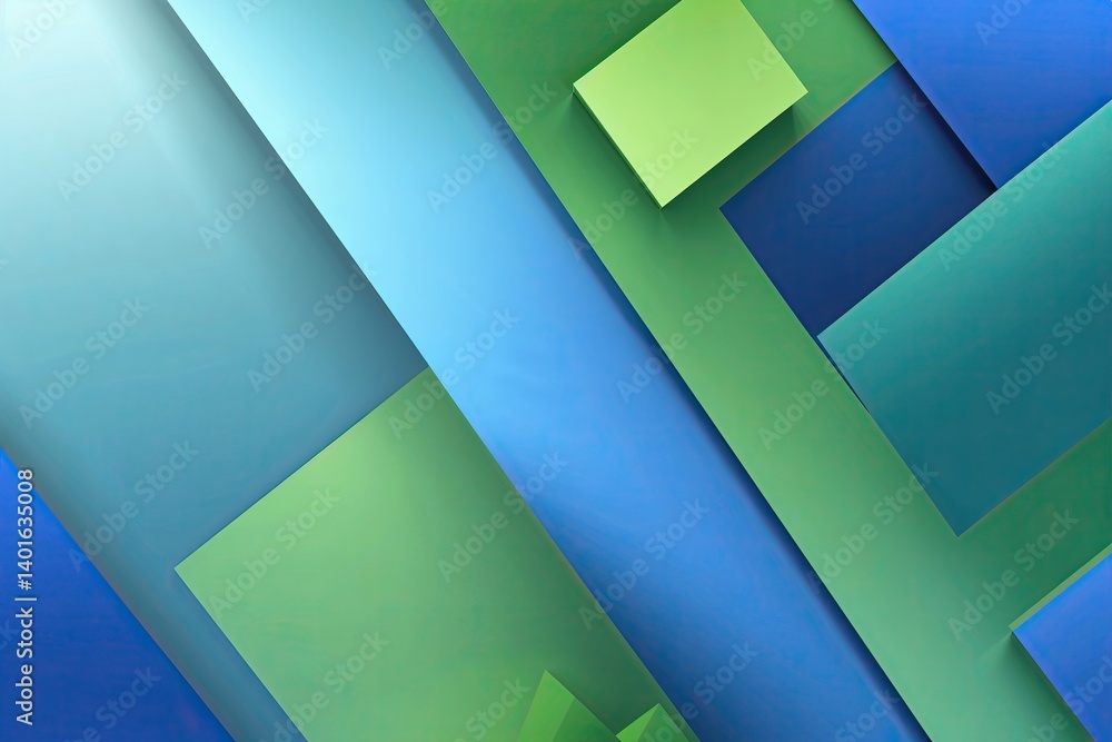 Aufkleber modern gradient background vector set with blue and green geometric shapes for minimalist spring des