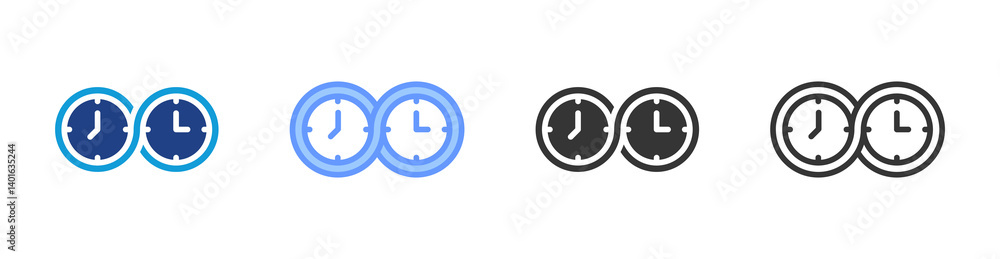 Poster long term icon set multiple style collection