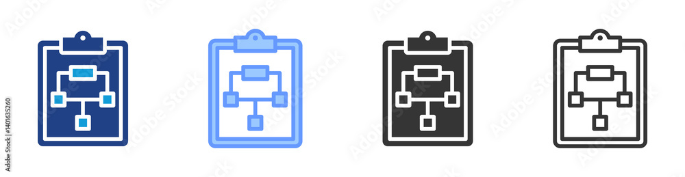 Poster plan icon set multiple style collection