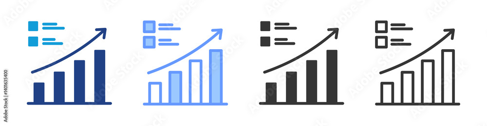Poster Increase icon set multiple style collection