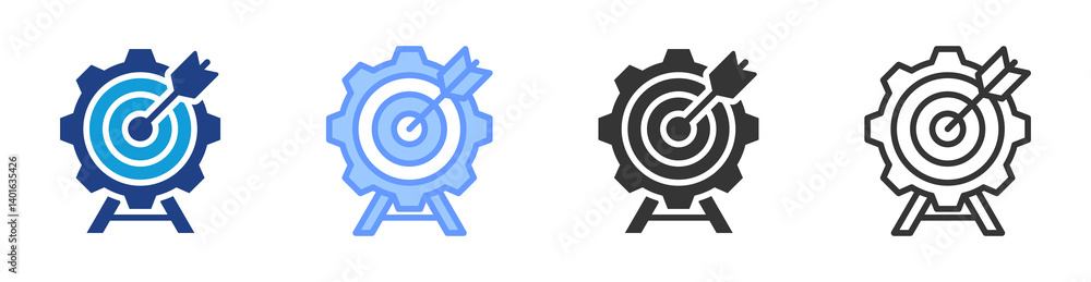 Poster Goal Setting icon set multiple style collection