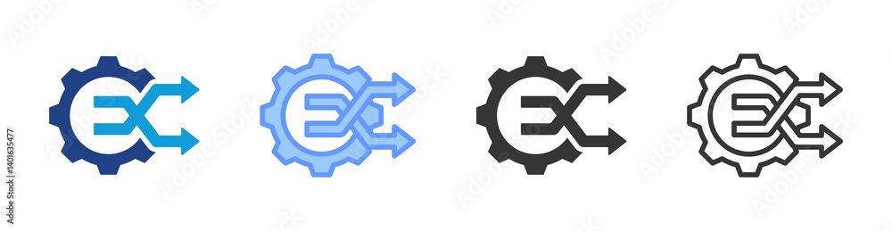 Poster Change Management icon set multiple style collection