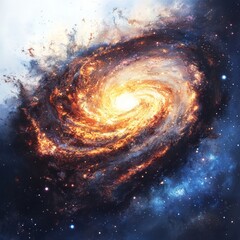 Obraz premium Stunning Galaxy with Bright Center on a White Background