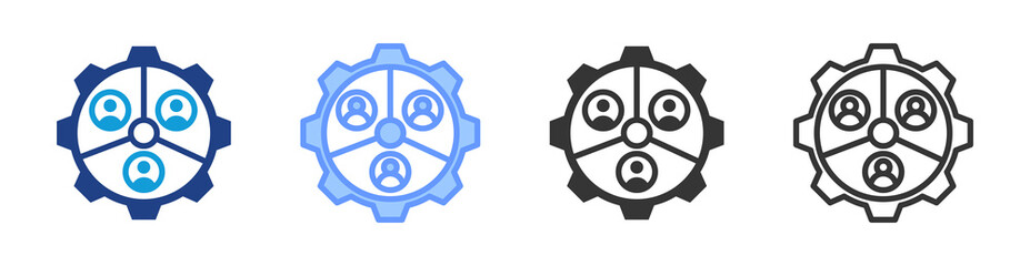 Team Collaboration icon set multiple style collection
