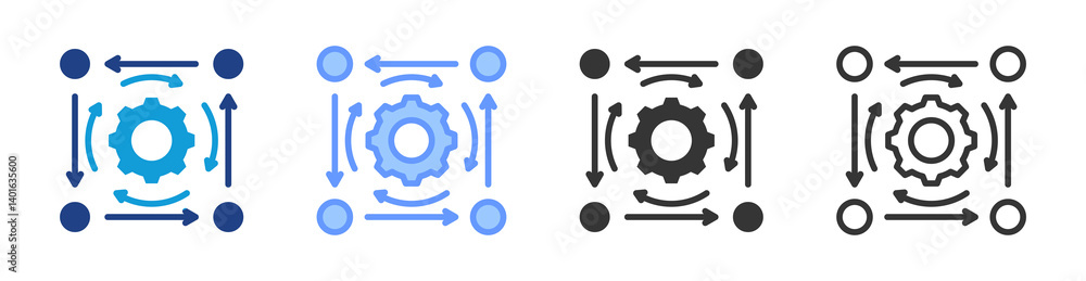 Poster Strategic Alignment icon set multiple style collection