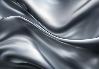 Obraz premium Elegant Silver Fabric Flowing with Light and Shadow for Design Inspiration