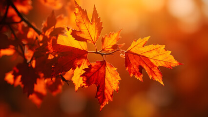 Fototapeta premium Vibrant Autumn Maple Leaves