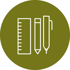 Stationery Vector Line Circle Icon Design