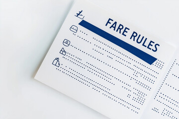 Obraz premium Printed airline ticket mockup with icons and 