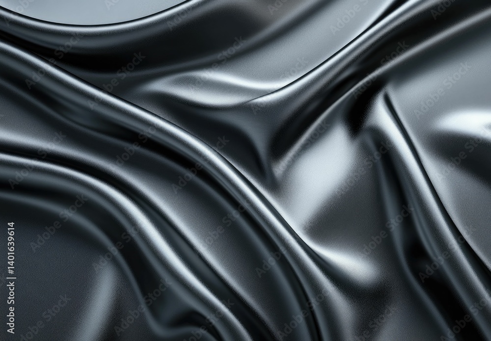 Poster elegant dark fabric texture with flowing waves for design mockups